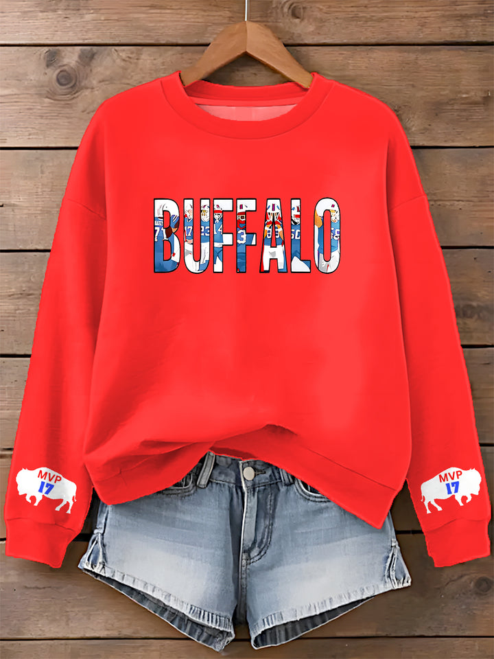 Buffalo Bills Printed Long Sleeve Casual Top