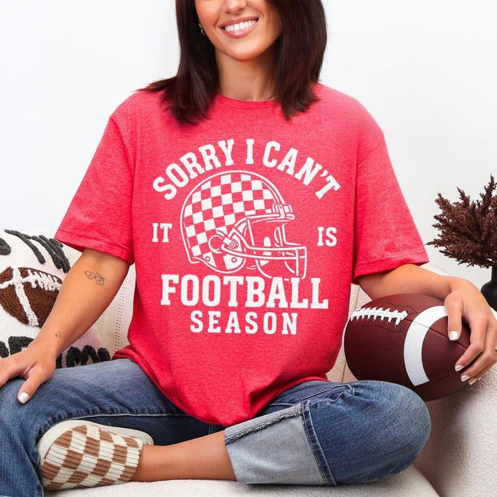 Sorry I Can't It Is Football Season Crew Neck T-shirt