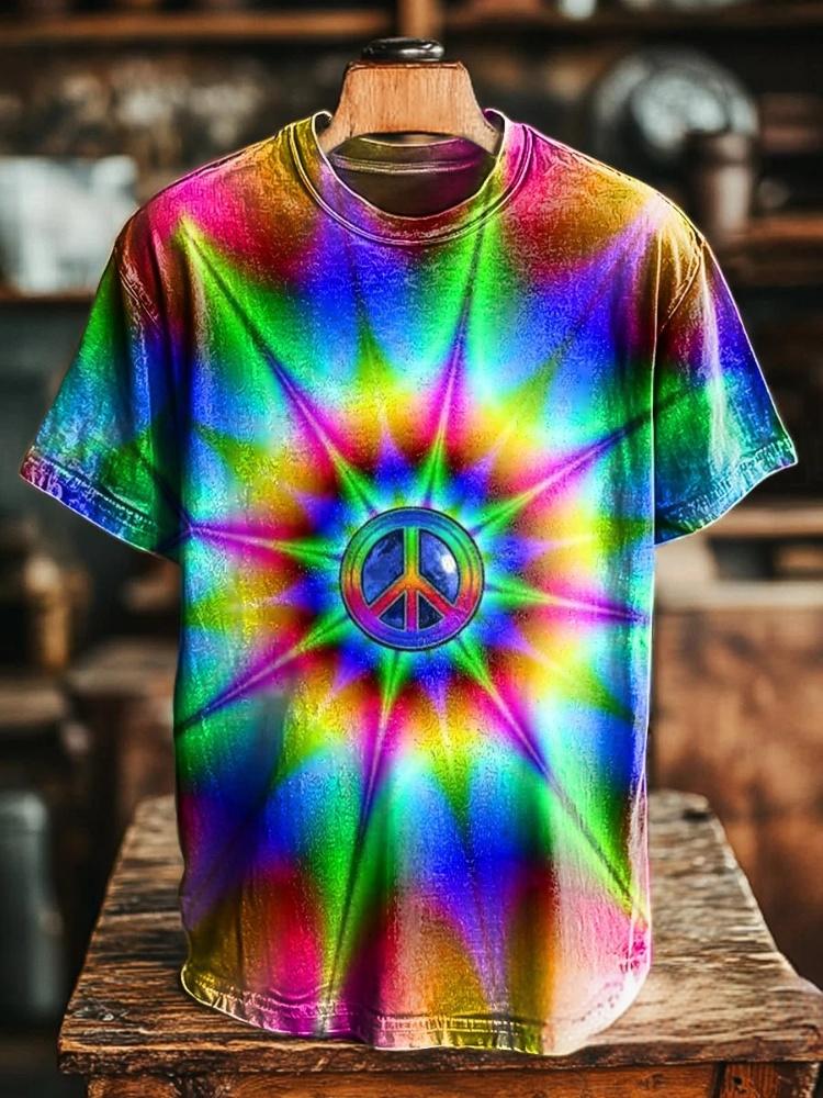 Psychedelic Hippie Art Print Casual Loose Short Sleeve T-Shirt