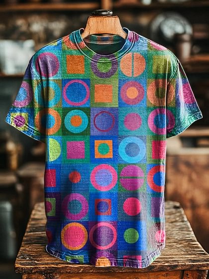 Retro Abstraction Art Print Casual T-shirt