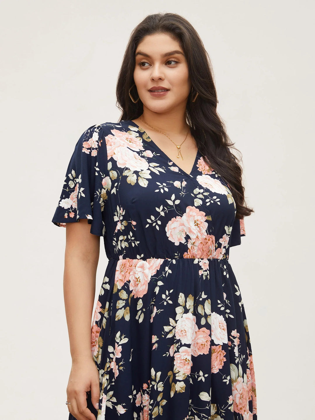 Bloom Dress  Flutter Sleeve Ditsy Floral Pocket Split