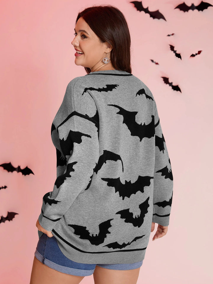 Flying Bats Pattern Crew Neck Pullover