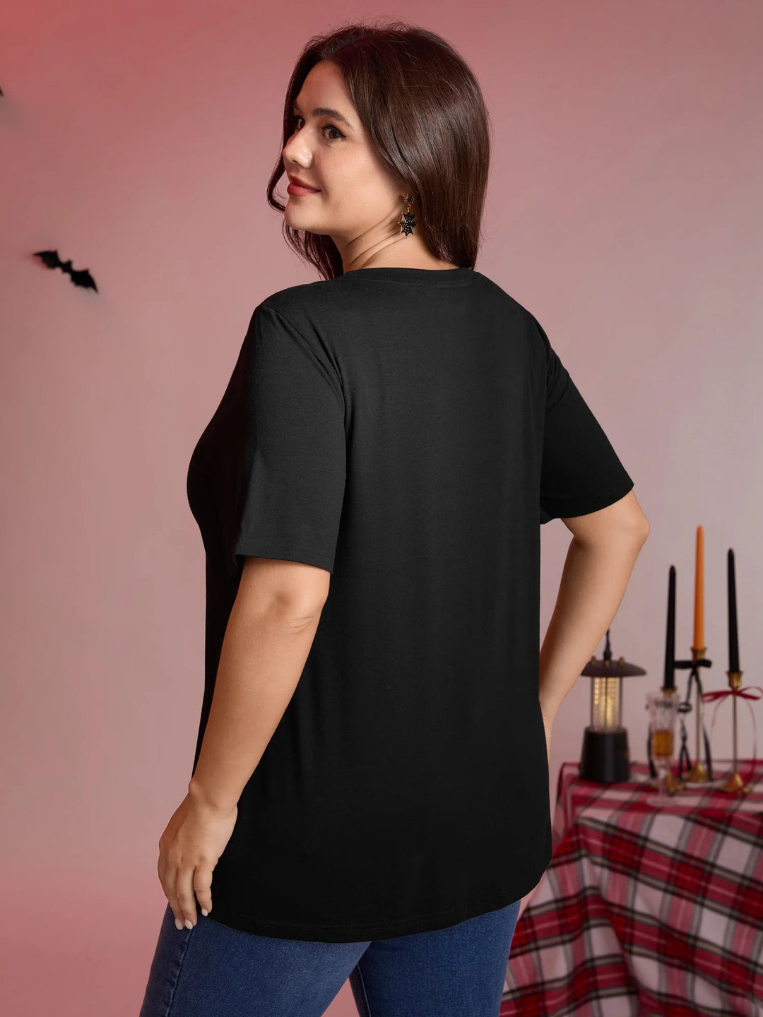 Boo-tiful Ghost Rhinestone Detail T-Shirt