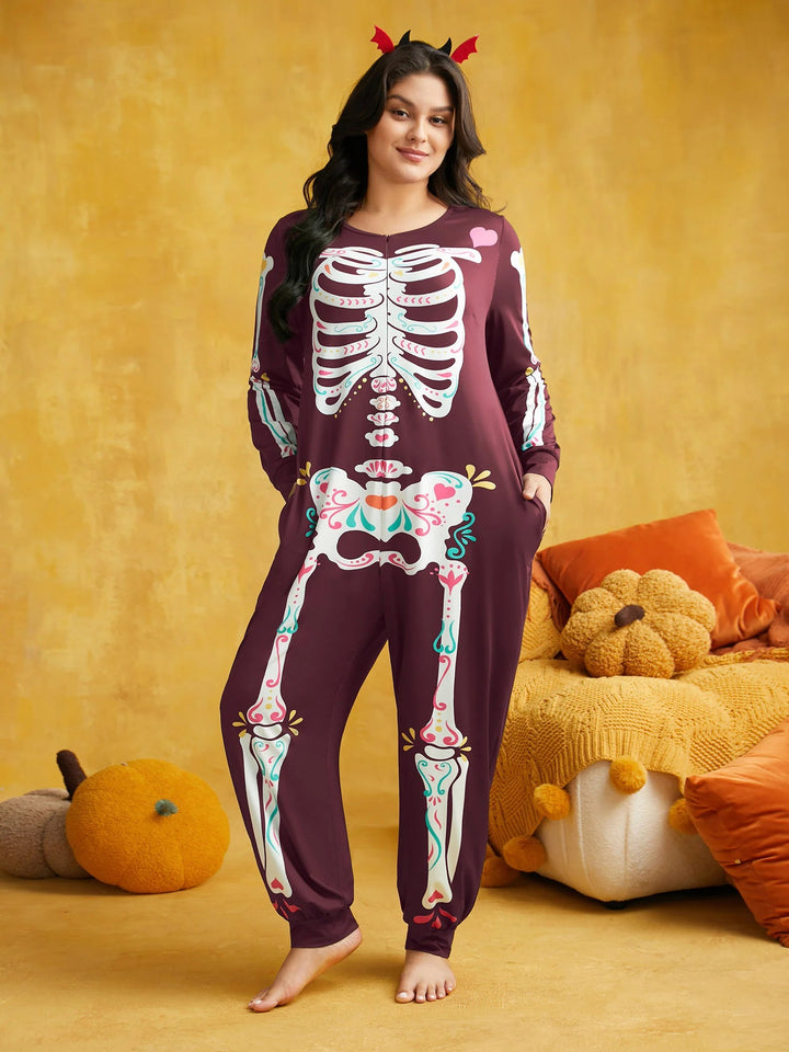 Skeletal Rib Invisible Zipper Romper