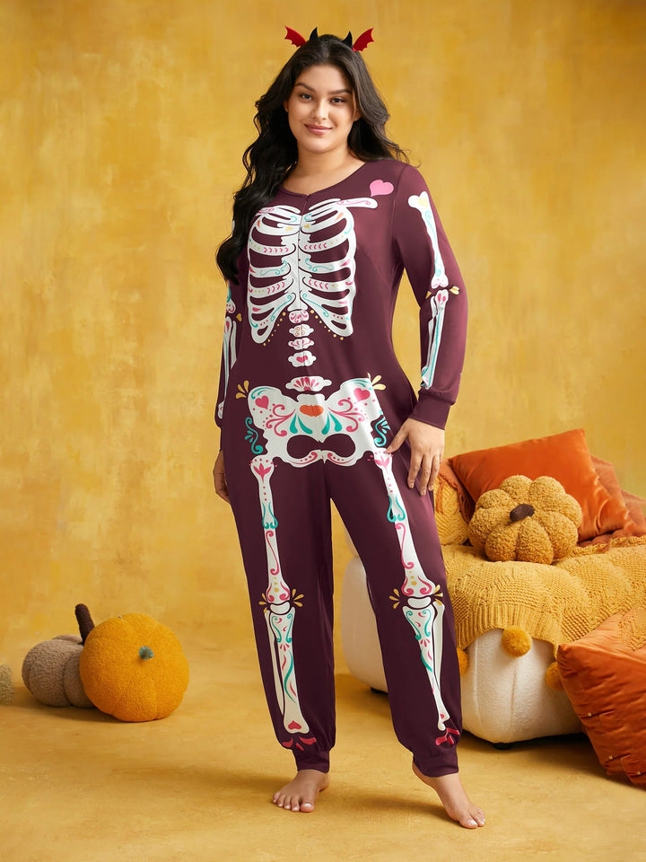 Skeletal Rib Invisible Zipper Romper