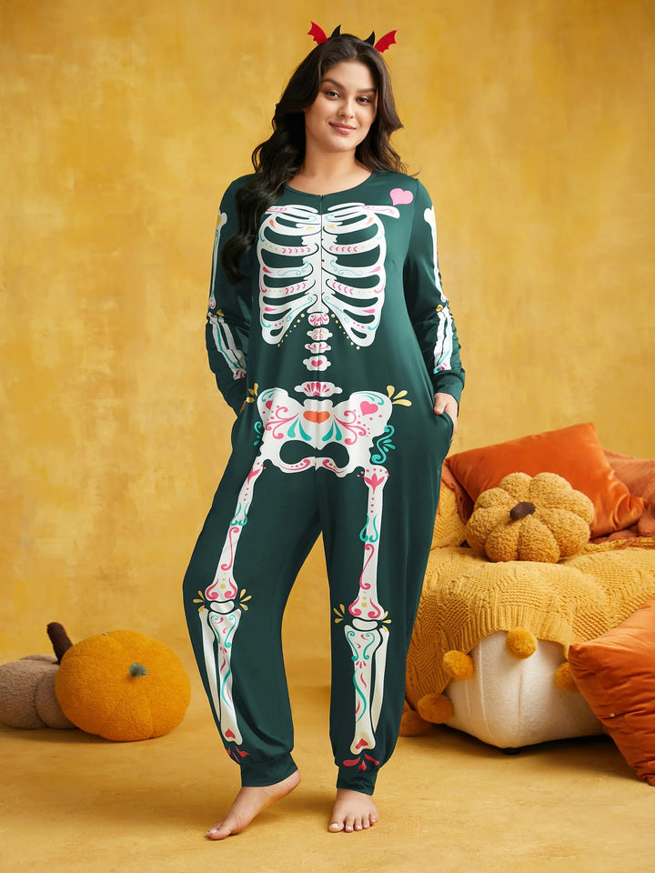 Skeletal Rib Invisible Zipper Romper