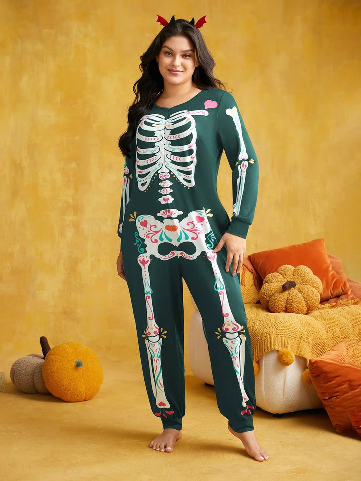 Skeletal Rib Invisible Zipper Romper