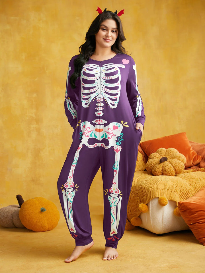 Skeletal Rib Invisible Zipper Romper