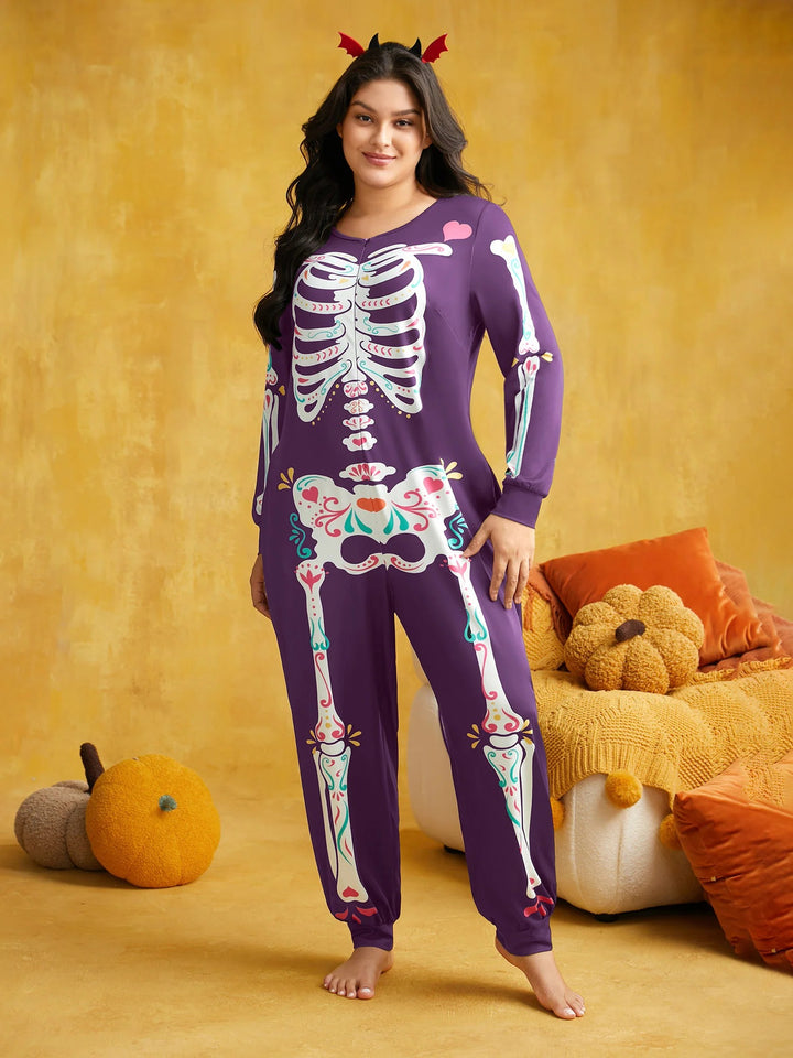 Skeletal Rib Invisible Zipper Romper