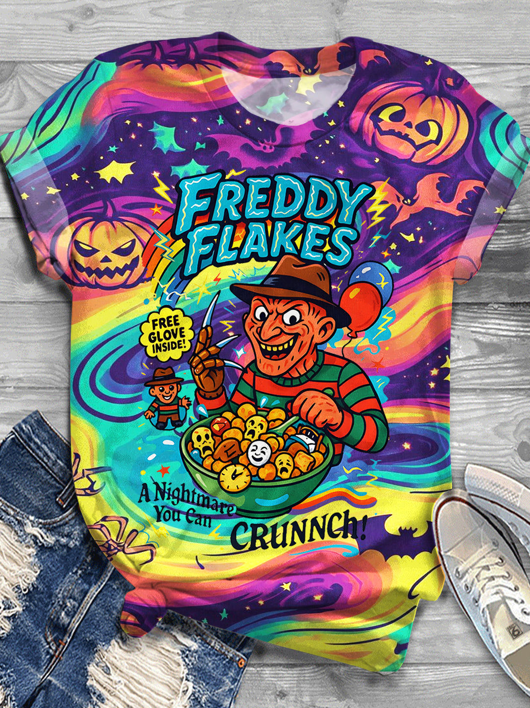 Halloween Horror Movie Crew Neck Print T-shirt