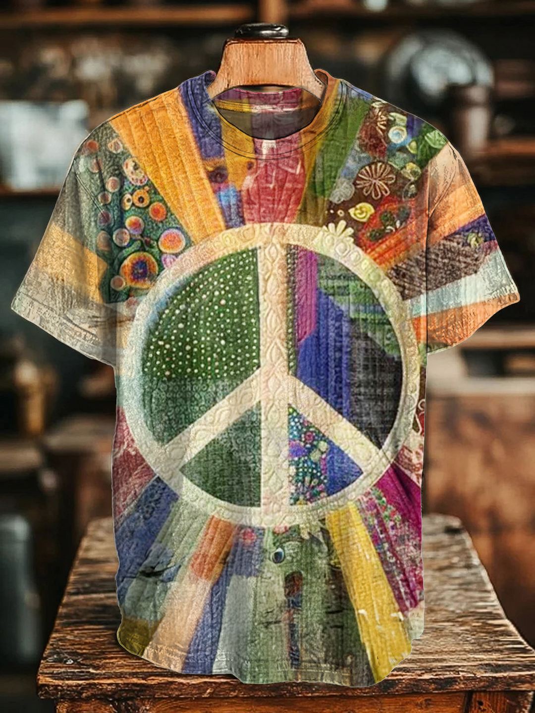 Retro Free Hippie Spirit Crew Neck T-shirt