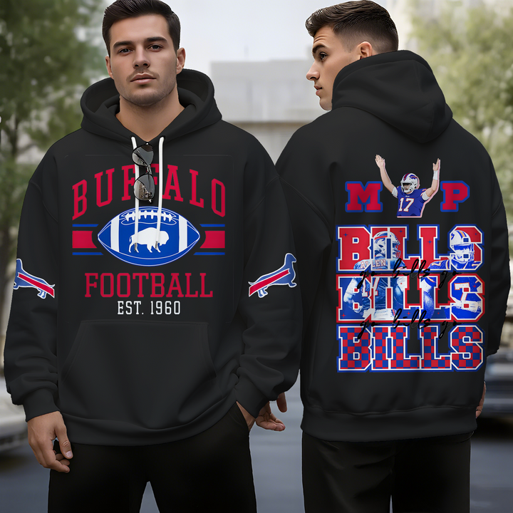 Buffalo Bills MVP Unisex Long Sleeve Hooded Pocket Sweatshirt