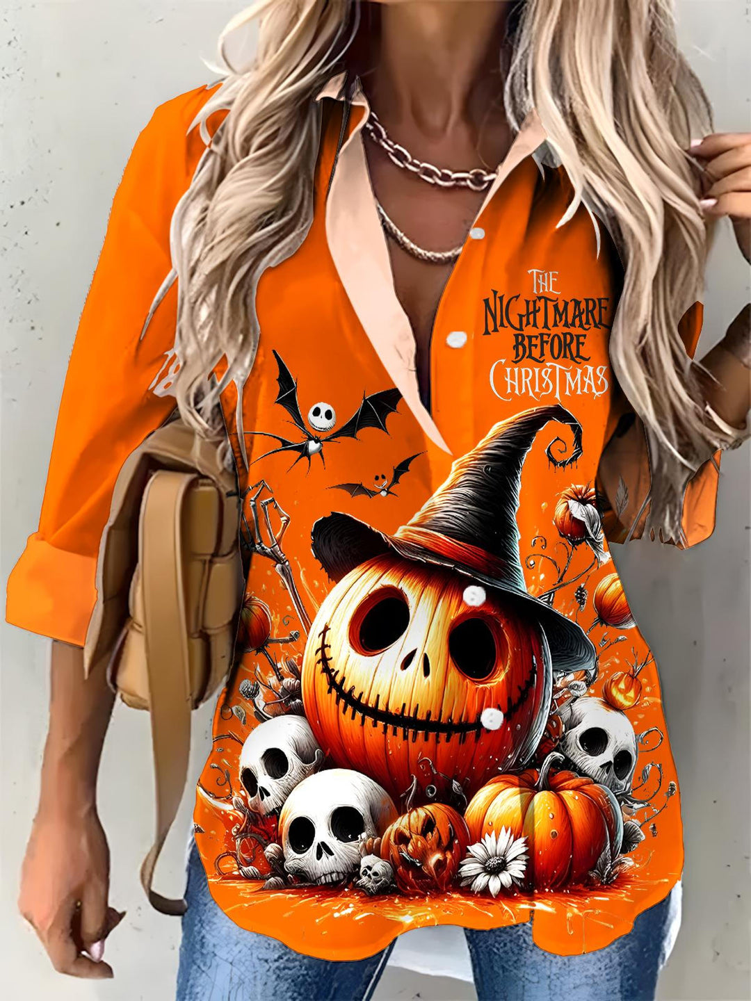 Women's The Nightmare Before Christmas Printed Casual Shirt