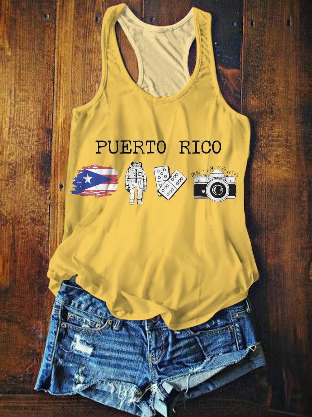 Puerto Rico Debi Tirar Mas Fotos Printed Casual Tank Top