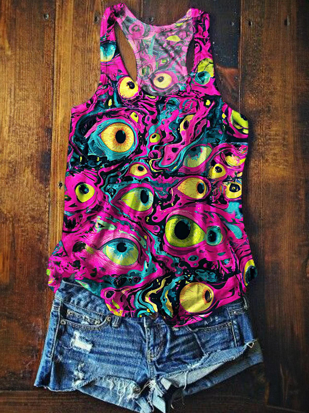 Hippie Halloween Printed Casual Tank Top