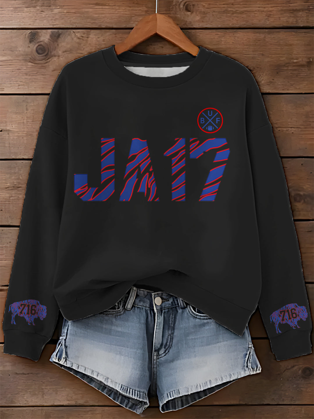 Buffalo Bills Football17 Printed Long Sleeve Casual Top