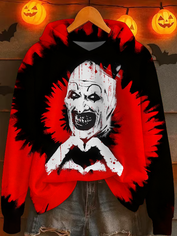 Halloween Horror Movie Characters Long Sleeve Printed Hoodie