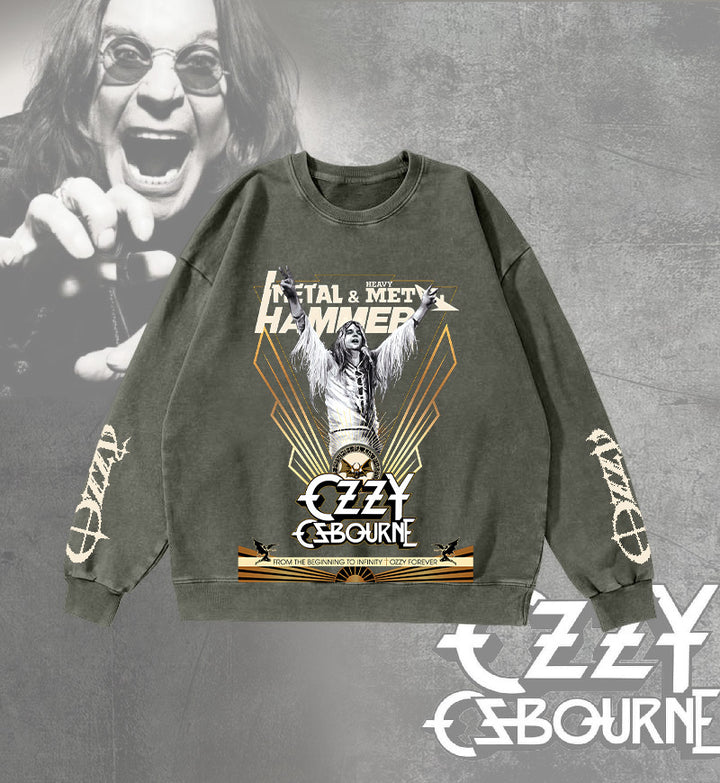 Ozzy Osbourne Round Neck Washed Sweatshirt