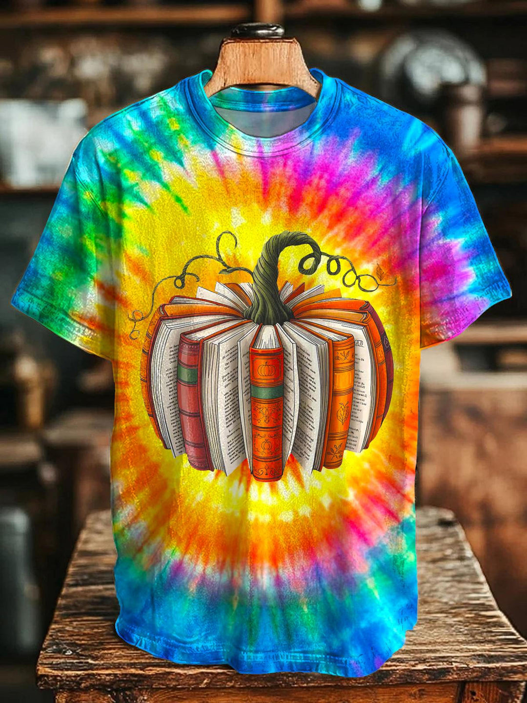 Autumn Pumpkin Print Crew Neck T-shirt