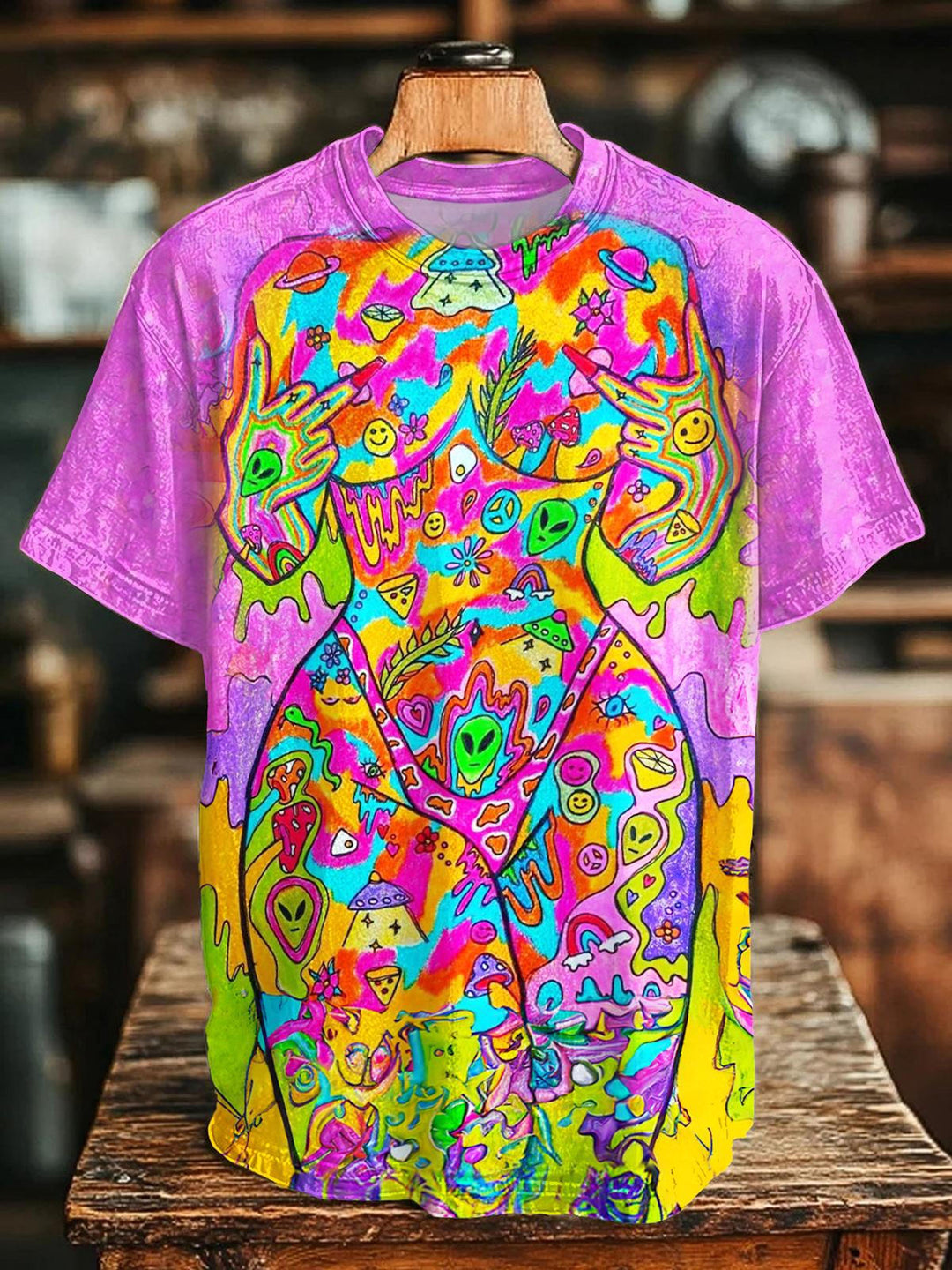 Floral Hippie Print Crew Neck T-shirt