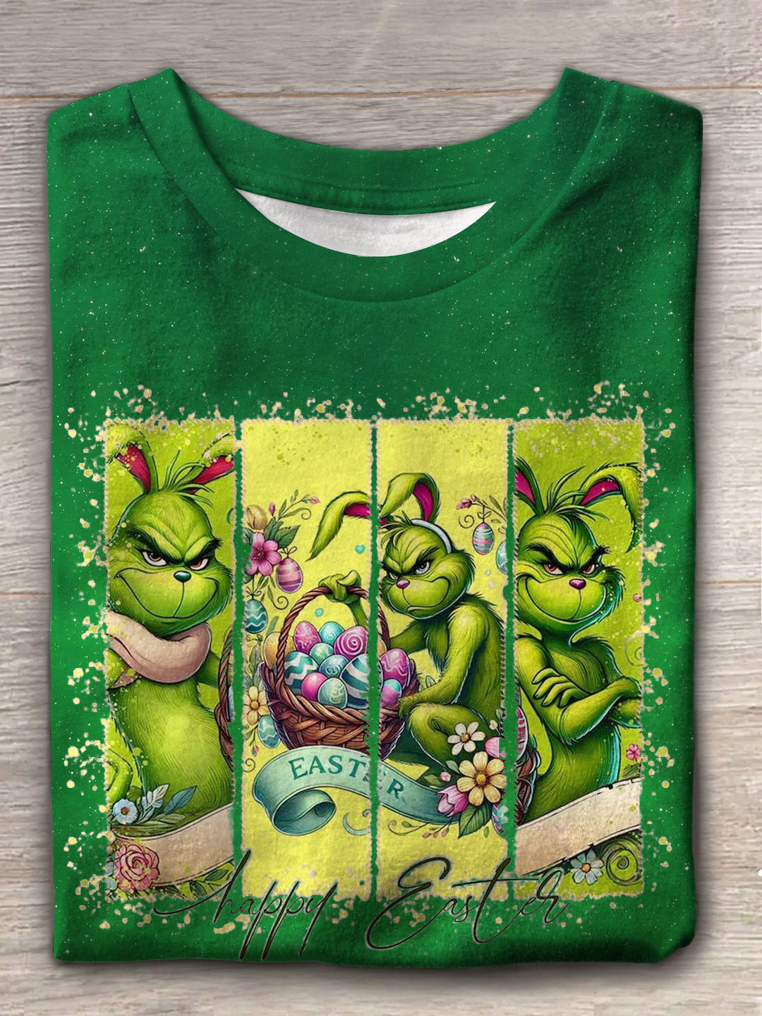 Green Guy Easter Bunny Crew Neck T-shirt