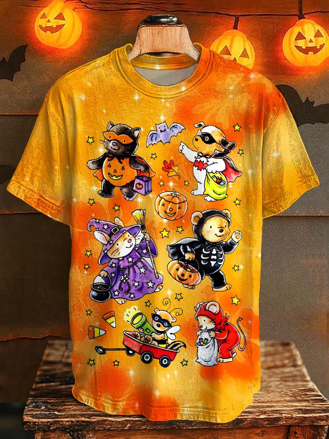 Halloween Cute Printed Crew Neck T-shirt