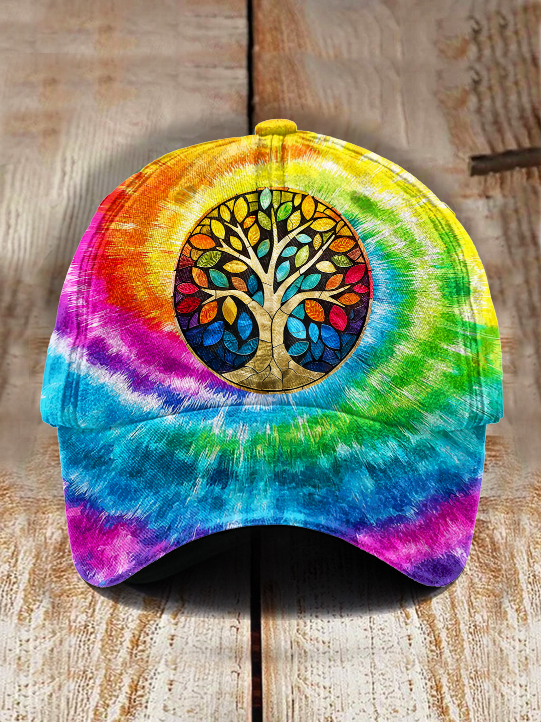 Tie Dye Retro Hippie Tree of Life Art Print Baseball Cap