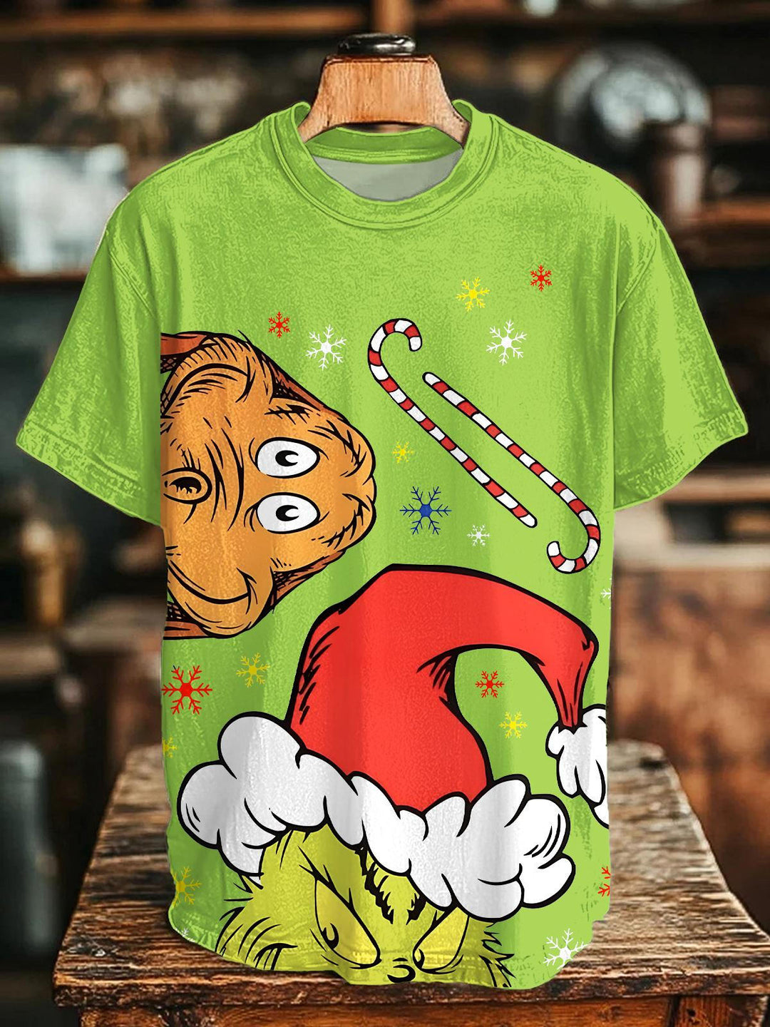 Christmas Funny Grinch Crew Neck T-shirt