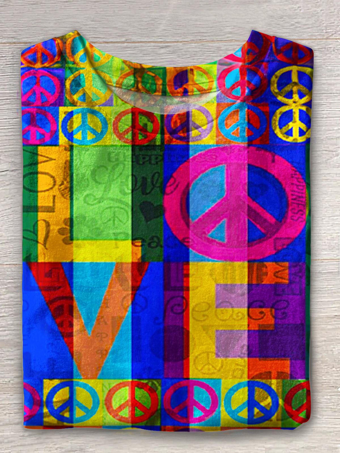 Hippie LOVE Printed Crew Neck T-shirt