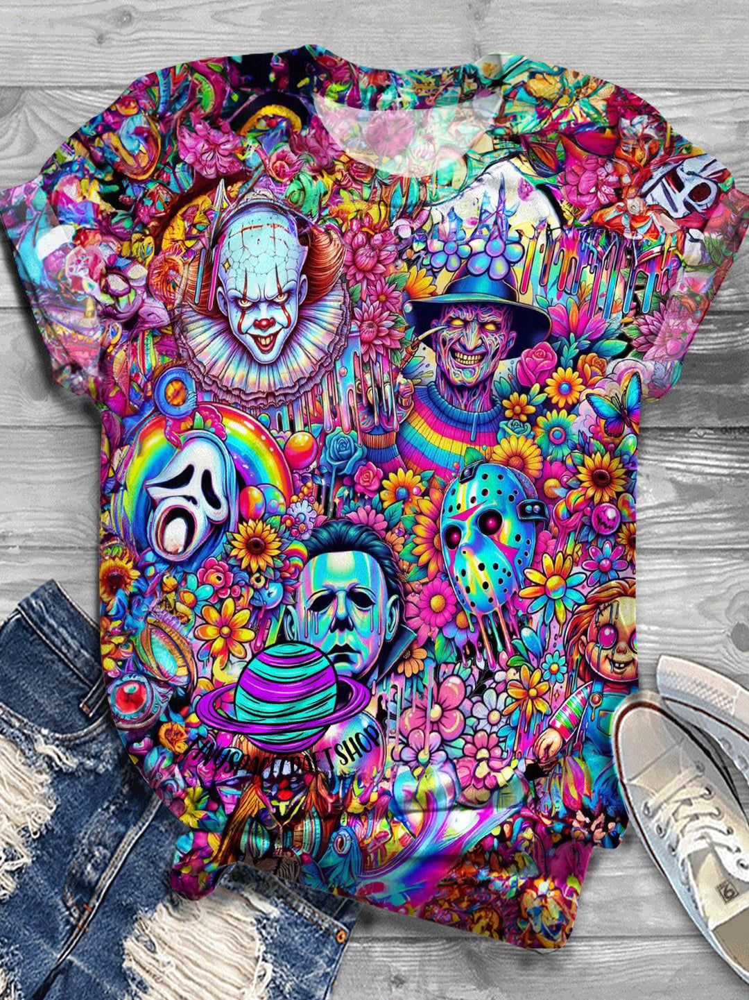 Halloween Horror Movie Crew Neck T-shirt