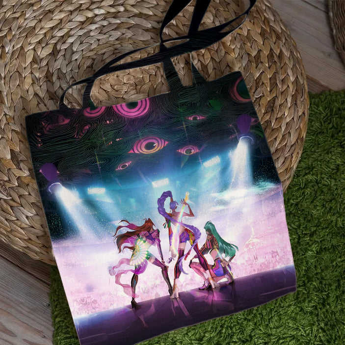 Demon Hunters Huntrix Shoulder Zipper Canvas Bag