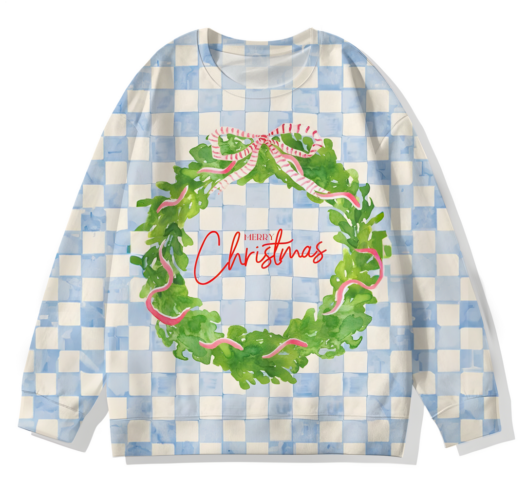 Merry Christmas Printed Long Sleeve Casual Top