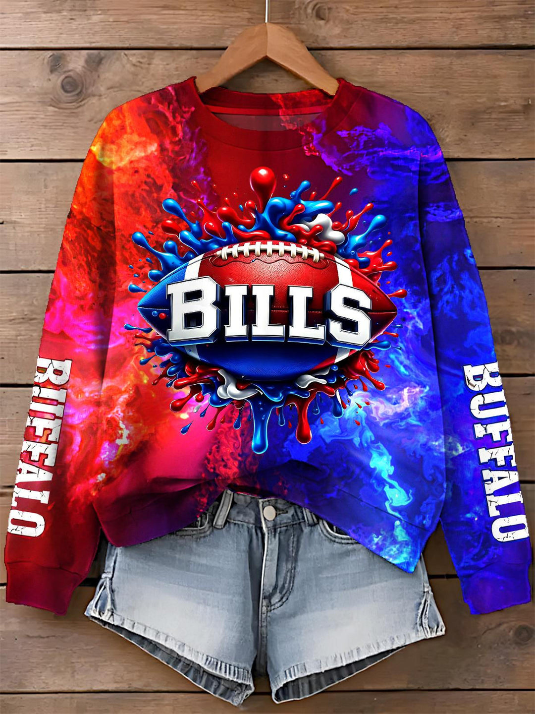 Buffalo Bills Printed Long Sleeve Casual Top