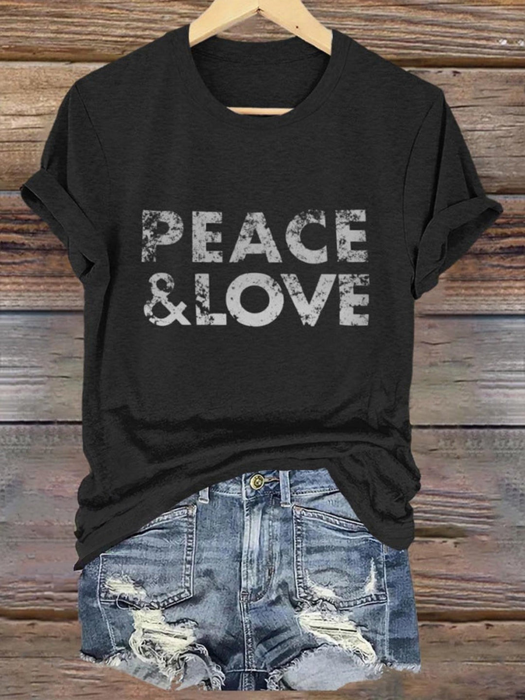 Peach&Love Hippie Art Crew Neck T-shirt