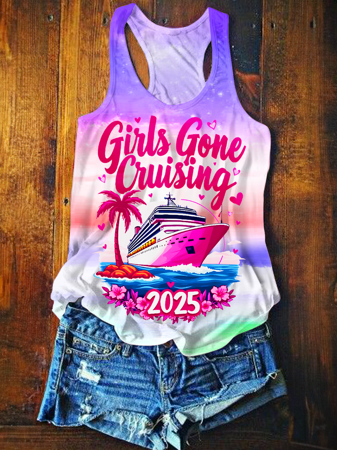 Girls Gone Cruising 2025 Printed Casual Tank Top
