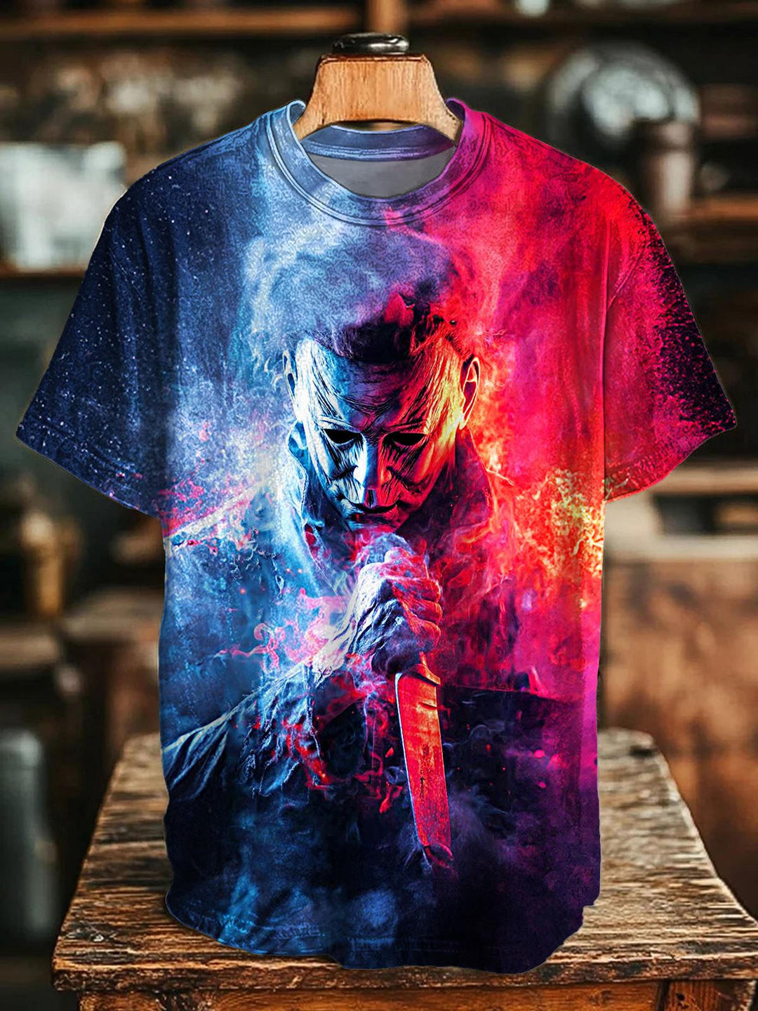 Halloween Horror Print Crew Neck T-shirt