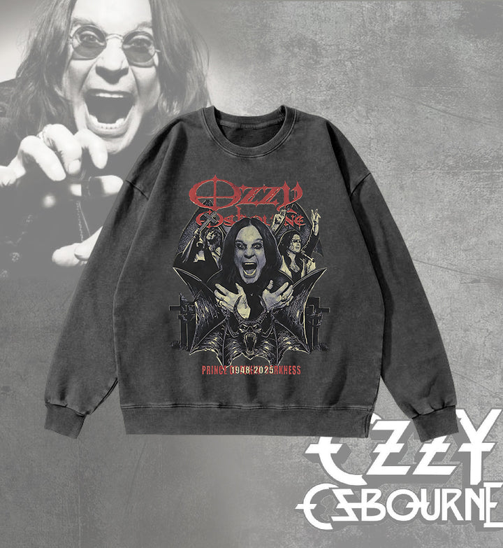 Ozzy Osbourne Round Neck Washed Sweatshirt