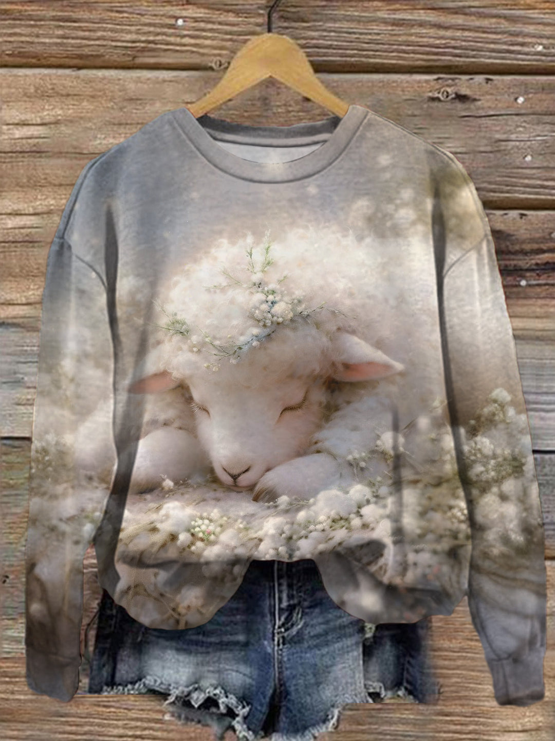 Women's Sleepy Sheep Crew Neck Casual Sweatshirt