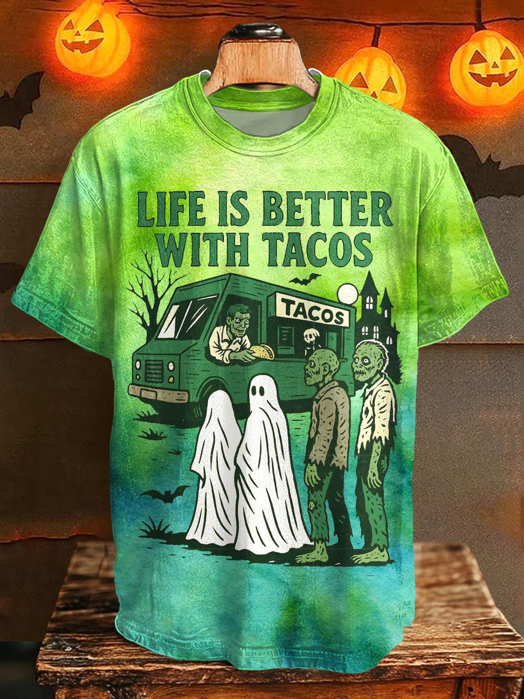 Funny Halloween Printed Crew Neck T-shirt