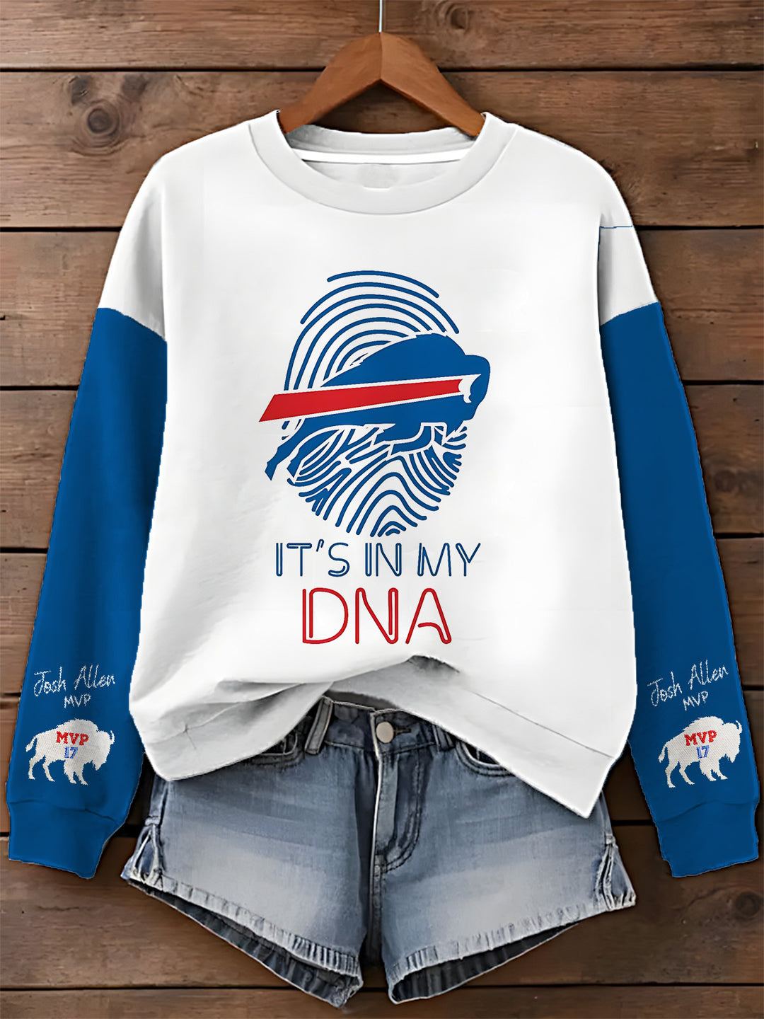 Buffalo Bills Football Printed Long Sleeve Casual Top