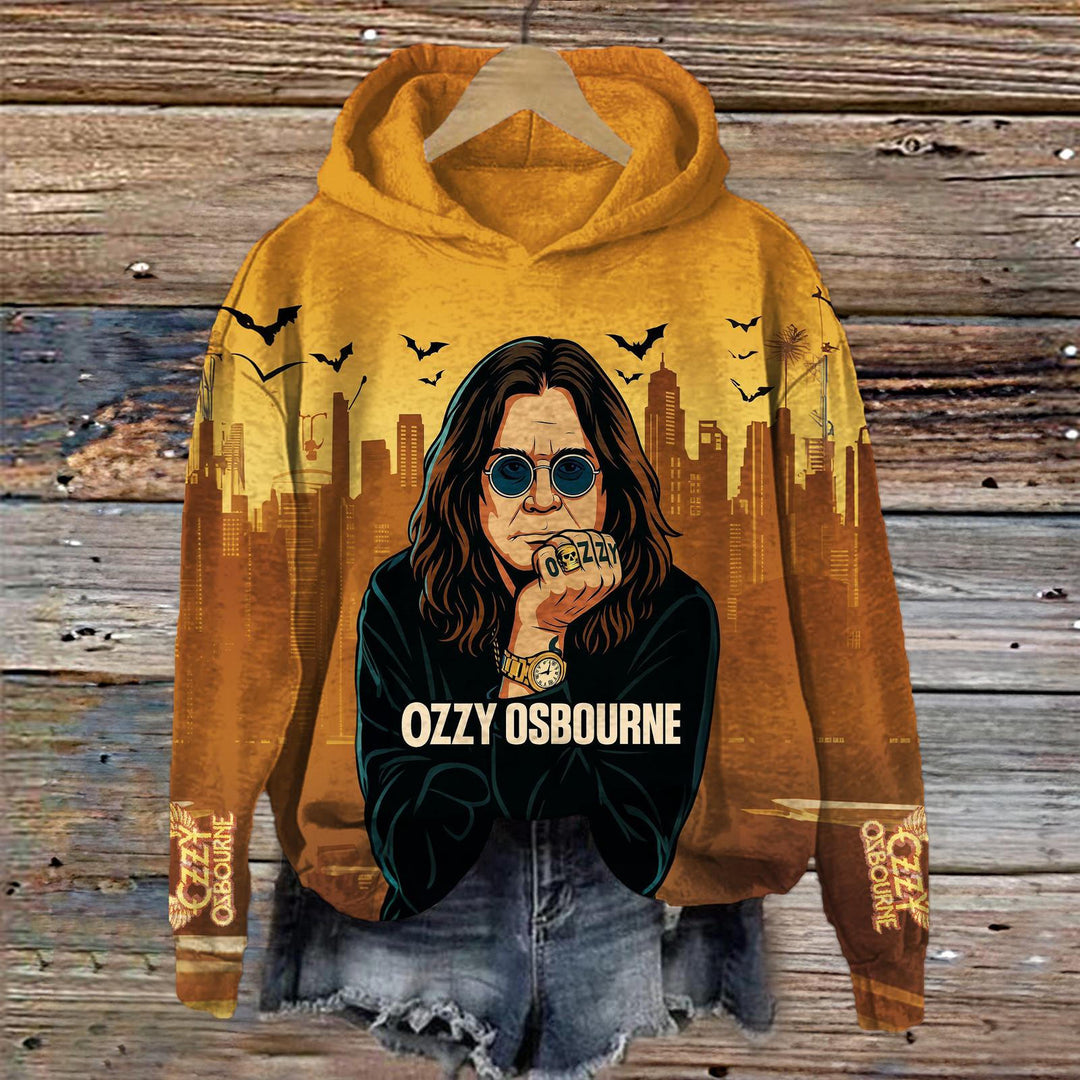 Ozzy Osbourne Long Sleeve Printed Hoodie