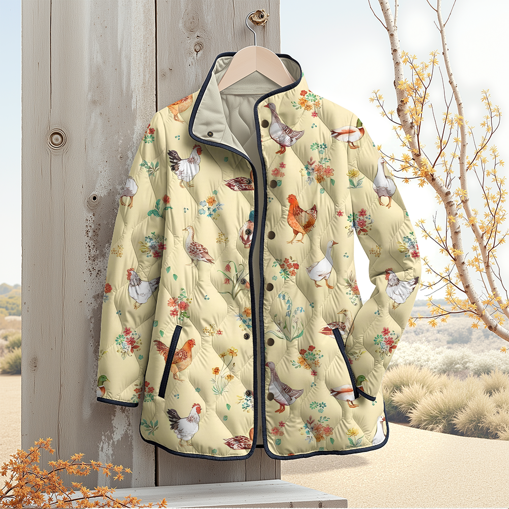 Women's Lil Farm Birds Cotton Jacket