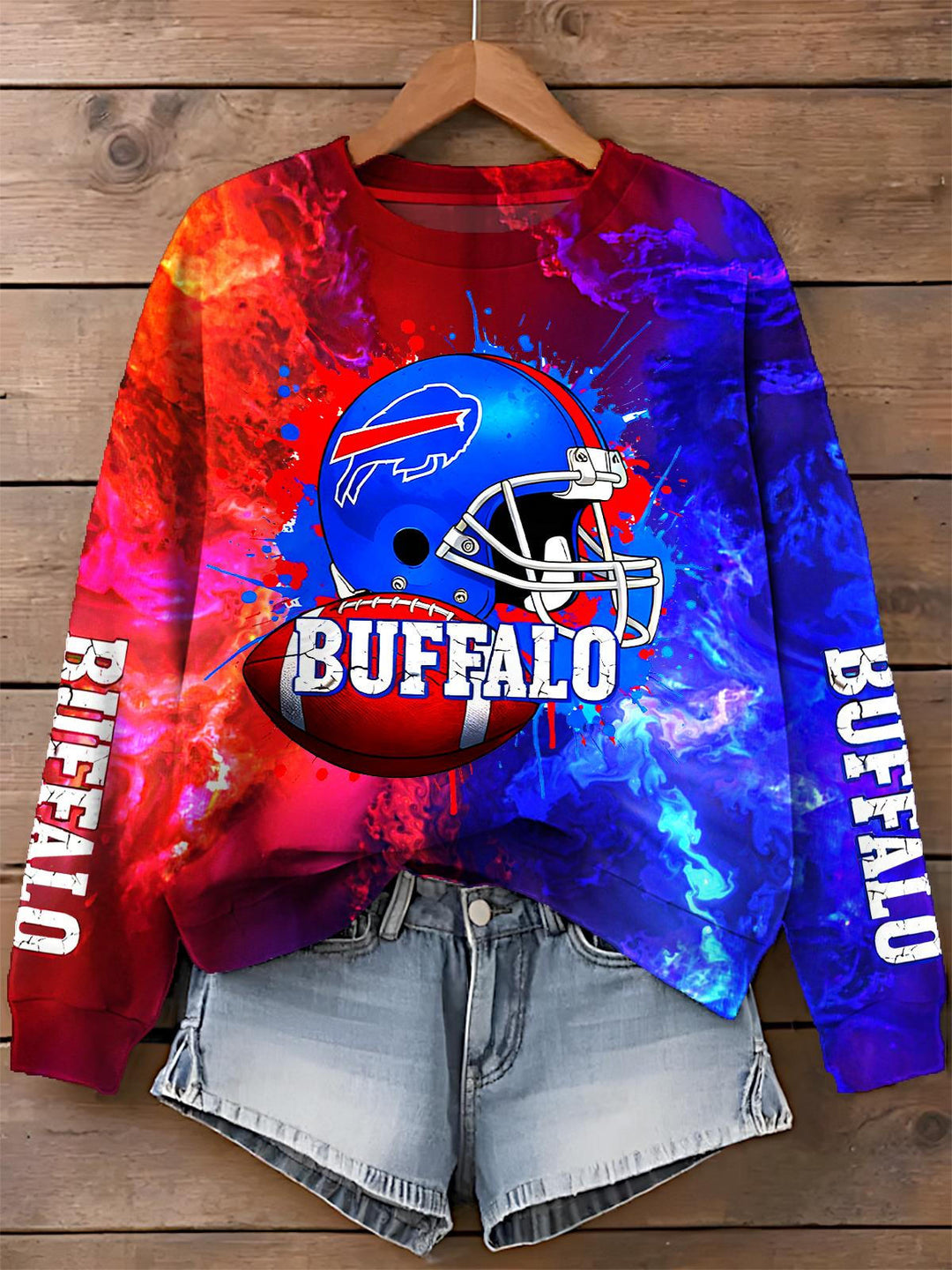 Buffalo Bills Printed Long Sleeve Casual Top