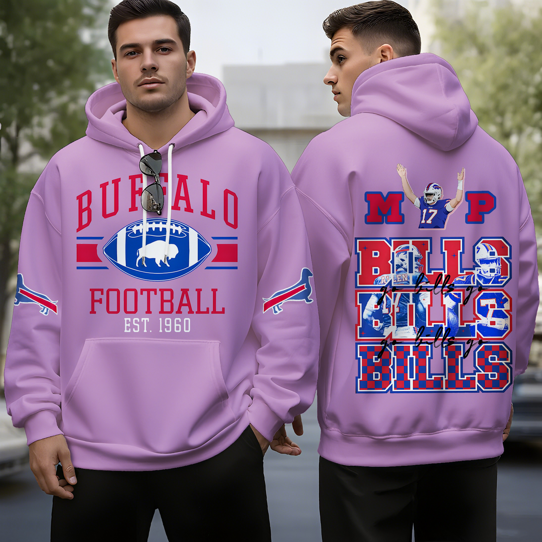 Buffalo Bills MVP Unisex Long Sleeve Hooded Pocket Sweatshirt