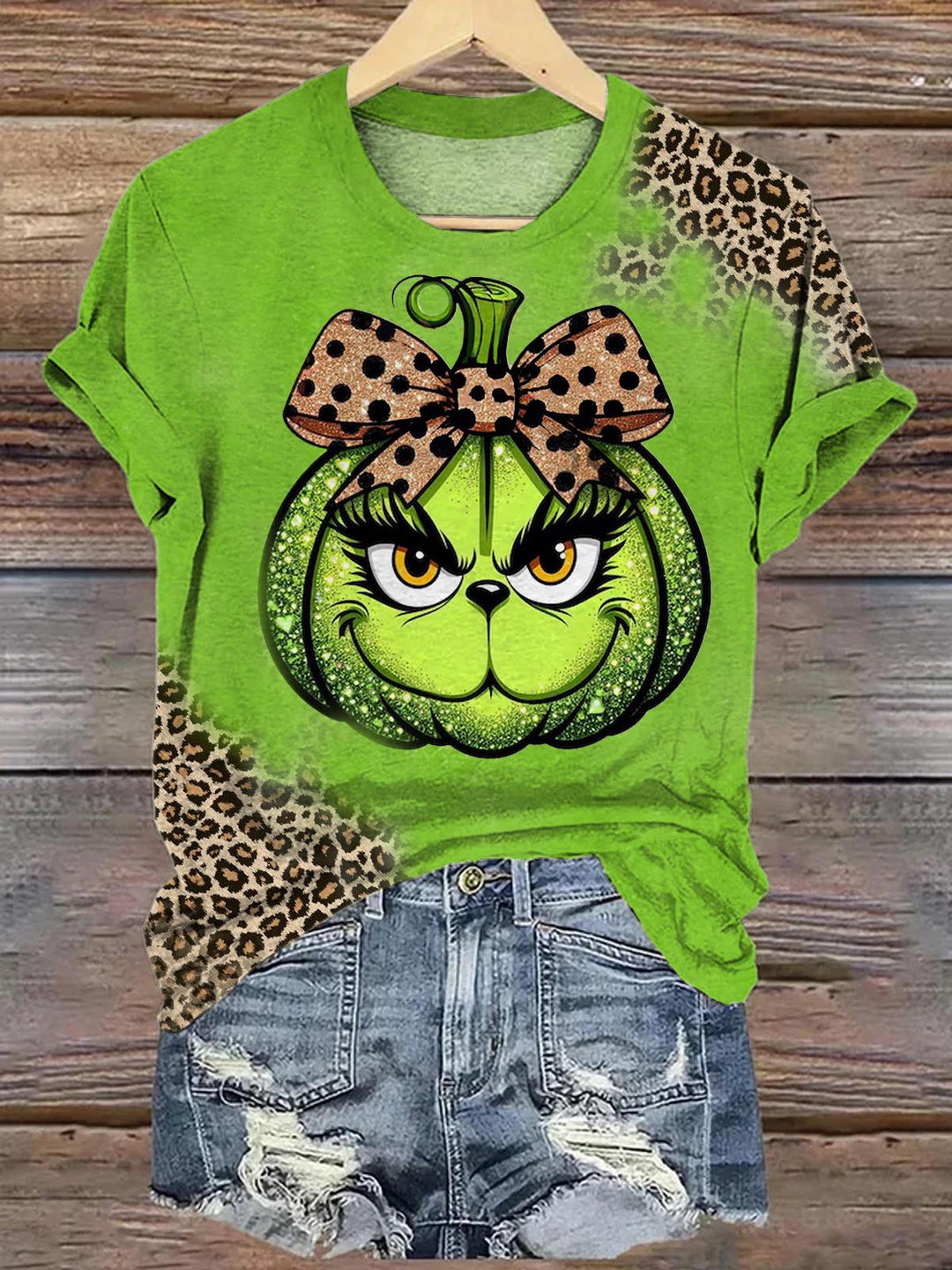 Funny Hallowthankmas Crew Neck T-shirt