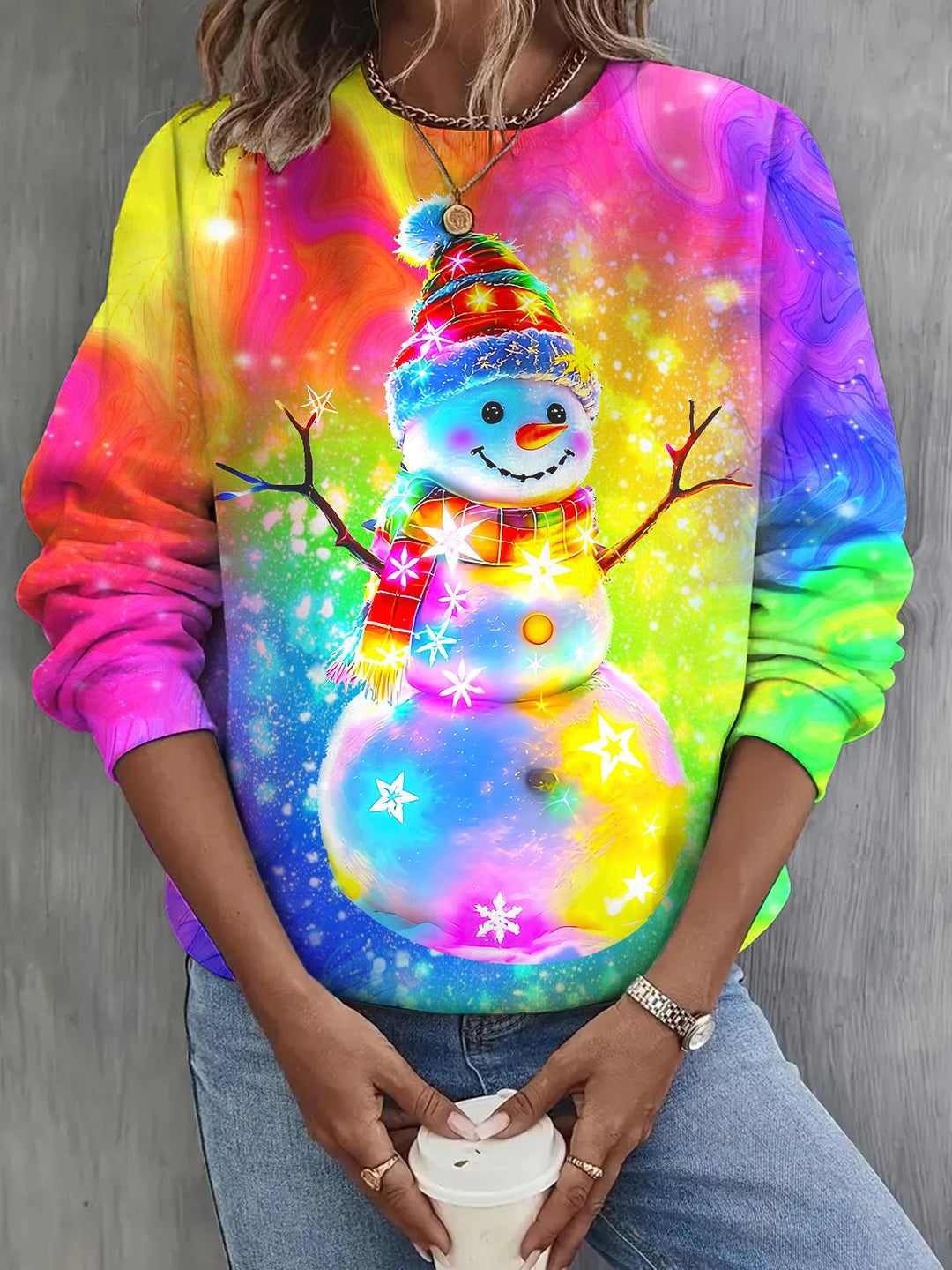 Christmas Snowman Long Sleeve Casual Top