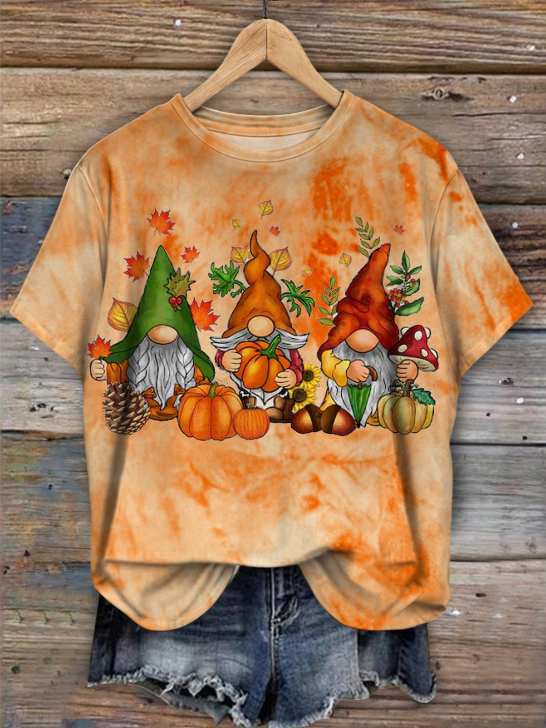 Gnomes Fall Crew Neck T-shirt