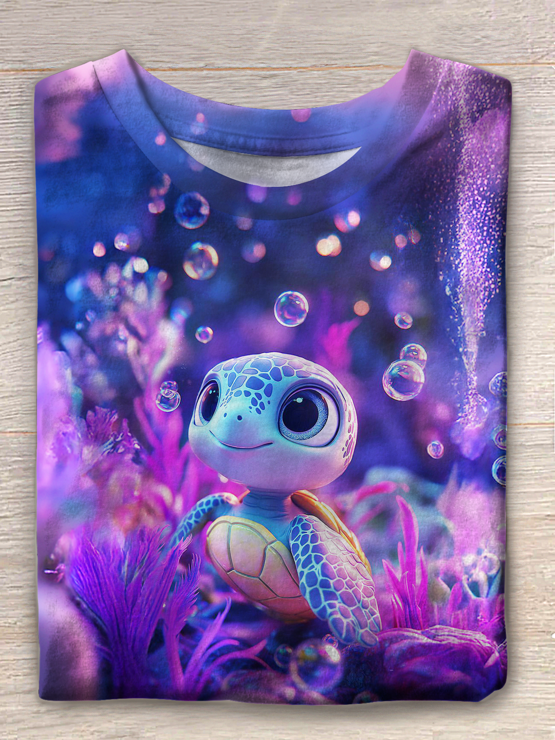 Psychedelic Hippie Turtle Art Crew Neck T-shirt