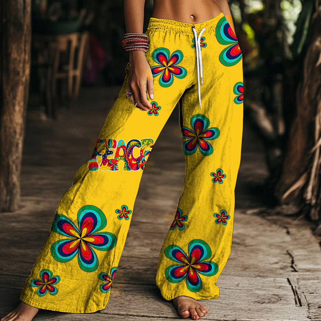 Hippie Peace Women's Drawstring Wide-Leg Pants