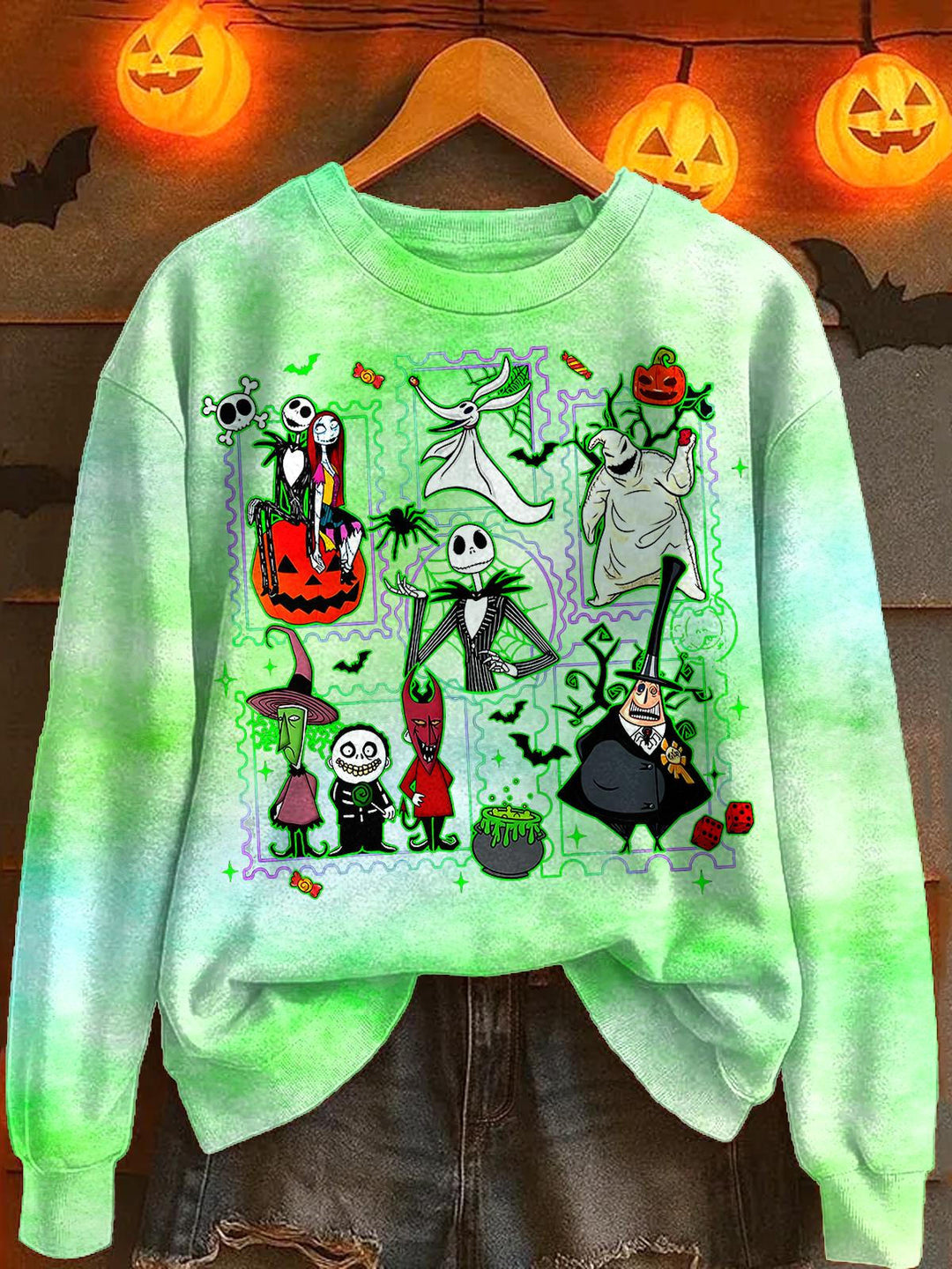 Halloween Movie Printed Long Sleeve Casual Top